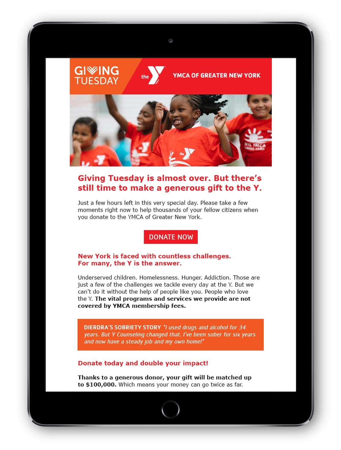 YMCA. Giving Tuesday is almost over. Still time to make a gift.