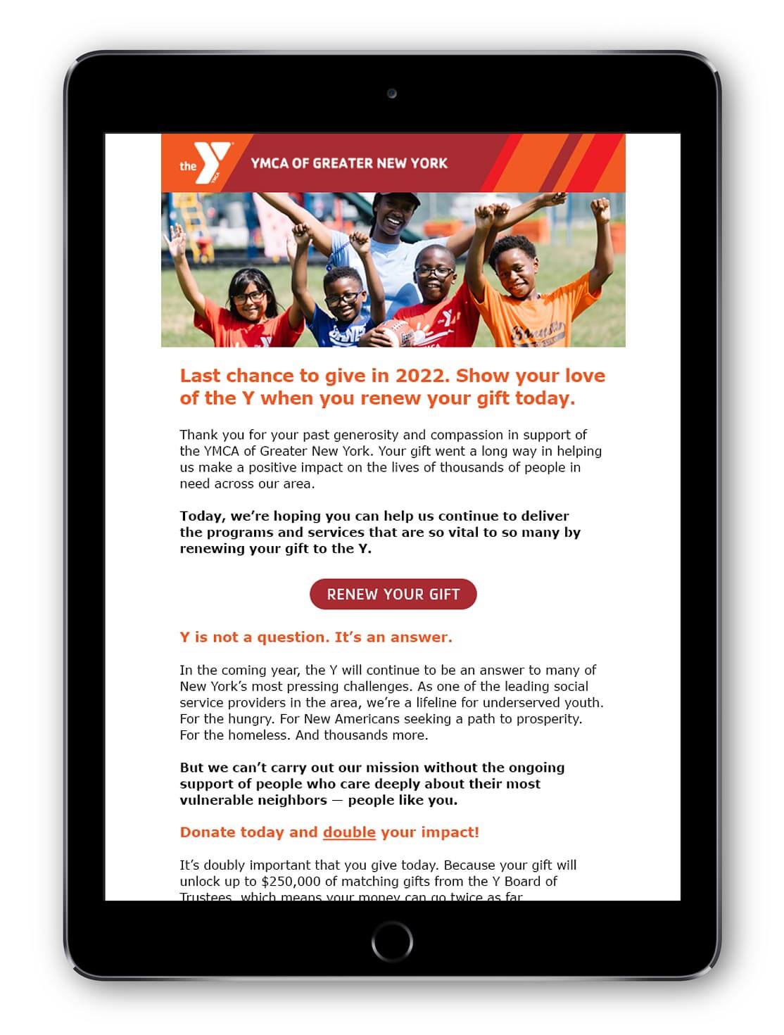 ymca-renew-your-gift YMCA. Last chance to give in 2022.