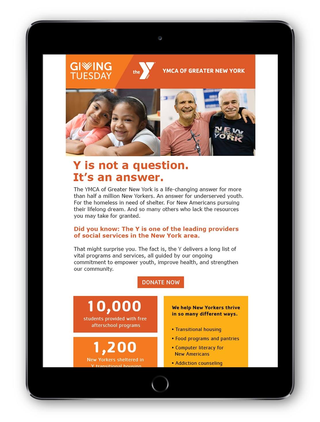 YMCA. Y is not a question. It's an answer.