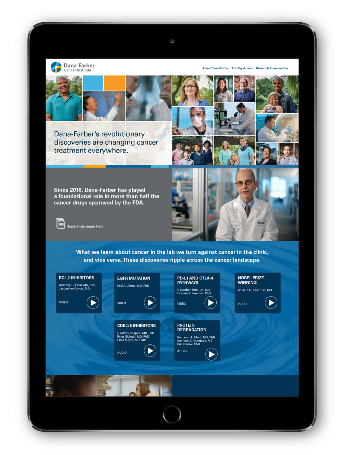 df-ipad-landing-page Dana-Farber Cancer Institute. Landing page.
