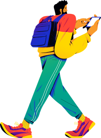 courtesy-crossing New York Courtesy, Illustration man reading tablet