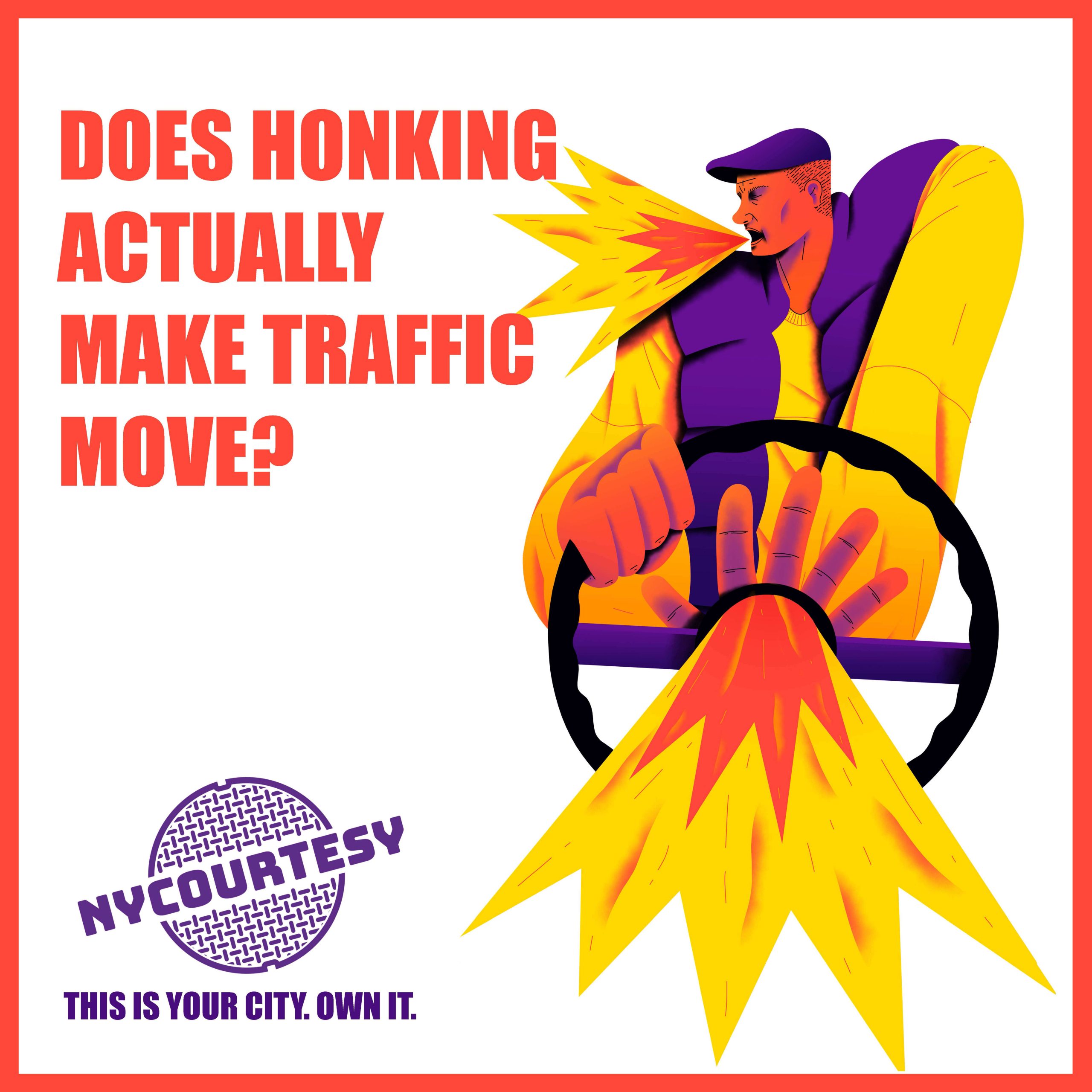New York Courtesy man honking horn